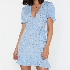 Nasty Gal Blue Floral Mini Dress